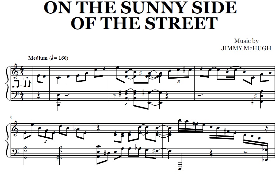 Art Tatum On The Sunny Side Of The Street Pdf Jazz Transcription