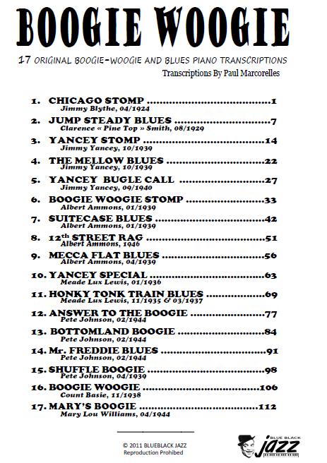 Contents - 17 Boogie-woogie & Blues Piano Solos Vol1
