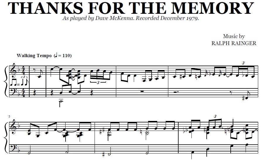  - Thanks For The Memory