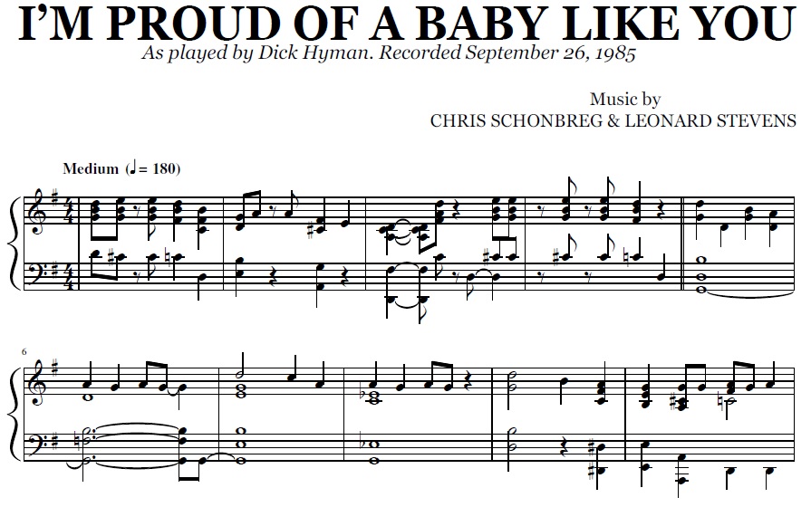 Dick Hyman - I'm Proud Of A Baby Like You