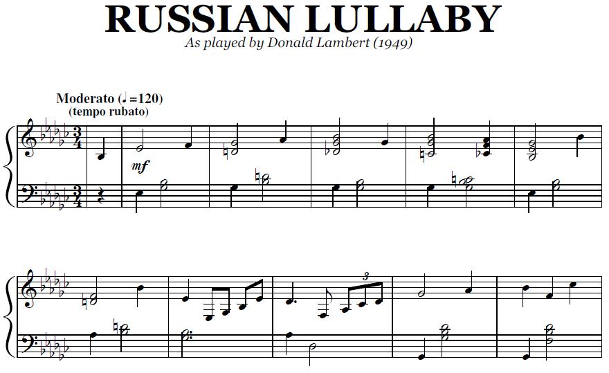 Donald Lambert - Russian Lullaby