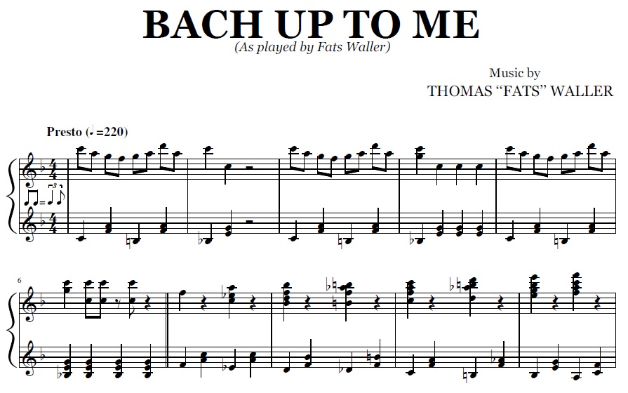 Fats Waller - Bach Up To Me