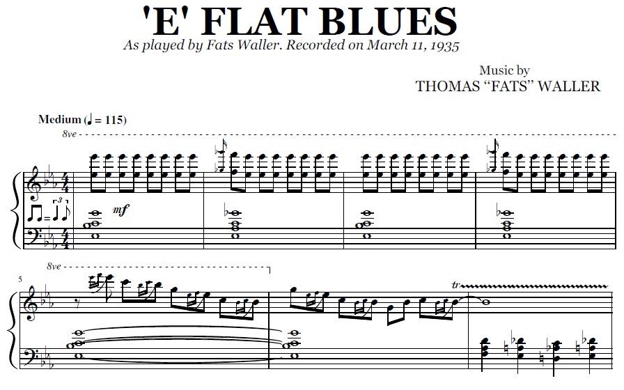 Fats Waller - E-Flat Blues