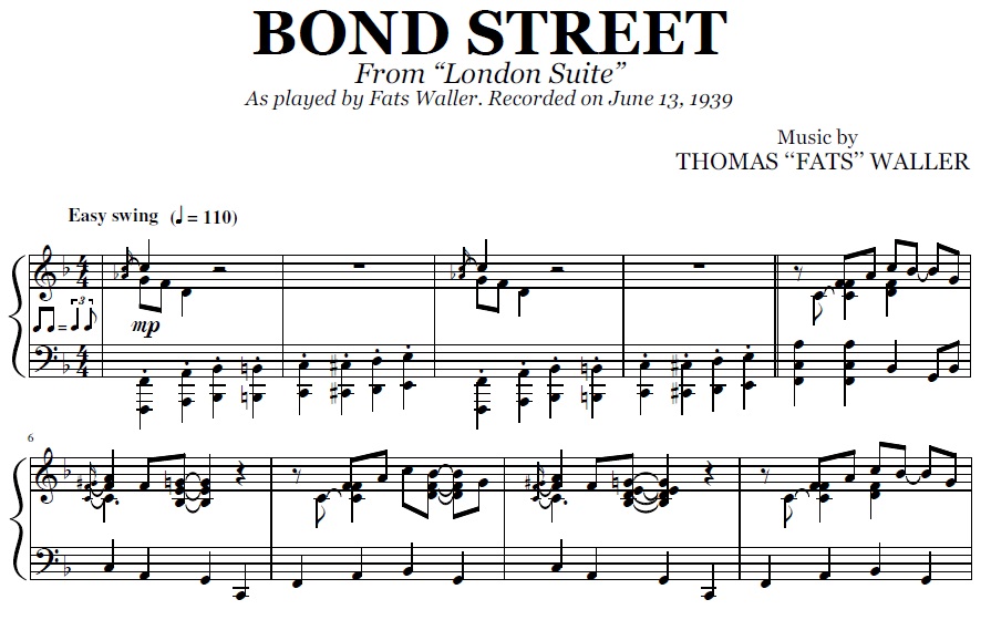 Fats Waller - London Suite - IV. Bond Street
