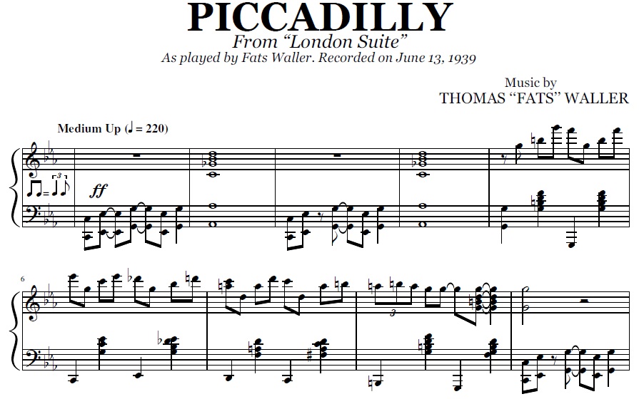 Fats Waller - London Suite - I. Piccadilly
