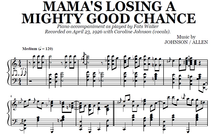 Fats Waller - Mama’s Losin’ A Mighty Good Chance