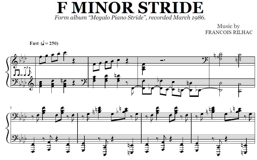  - F Minor Stride