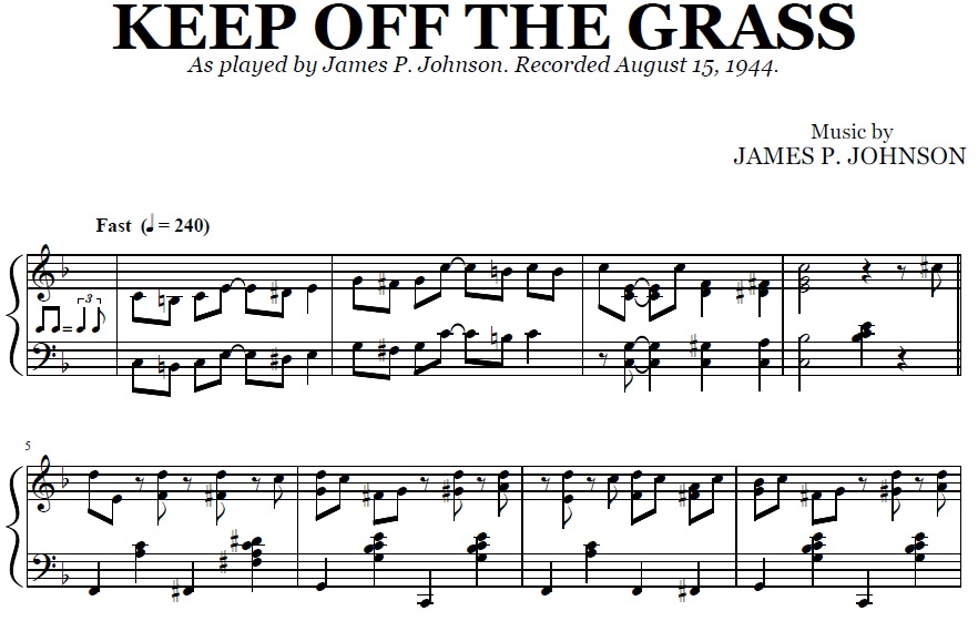 James P. Johnson - Keep Off The Grass