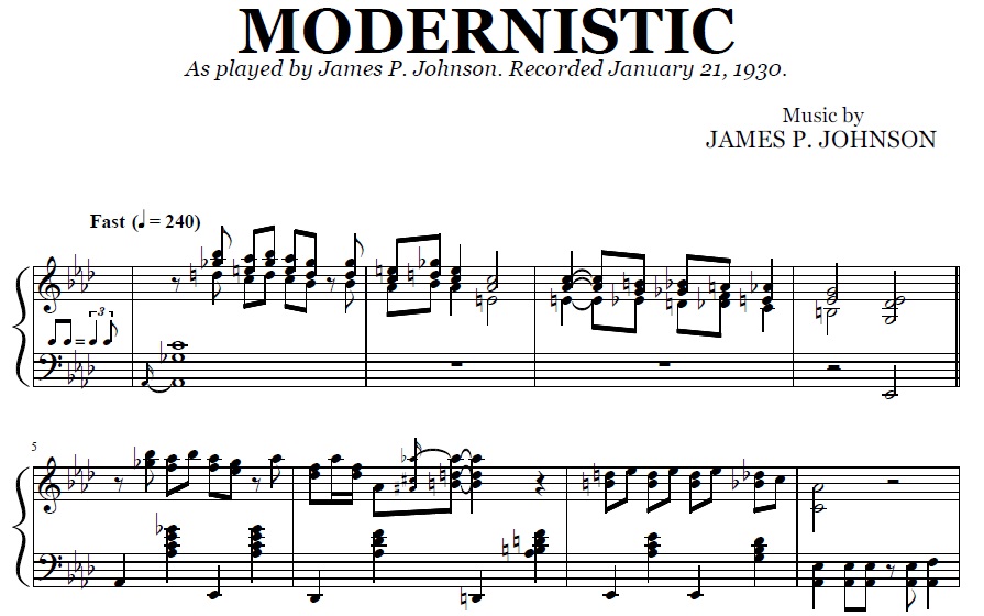 James P. Johnson - Modernistic