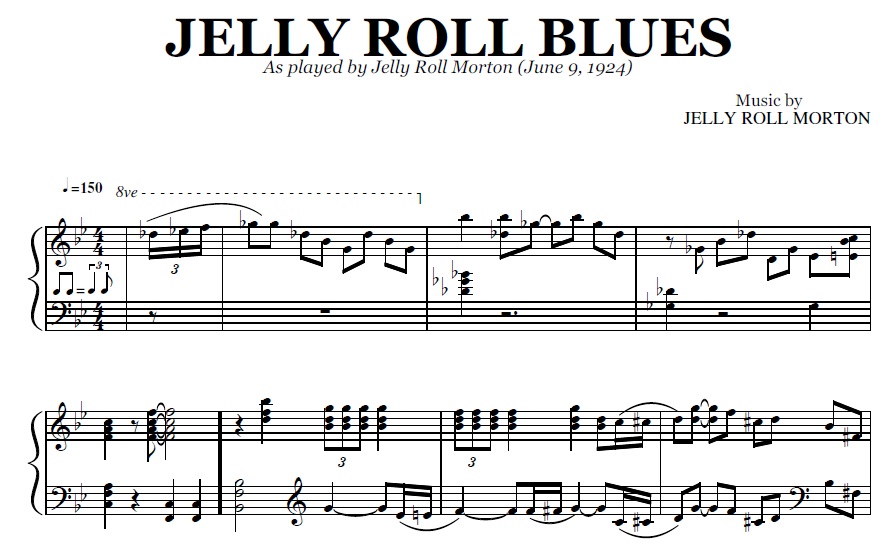 Jelly Roll Blues Jelly Roll Morton (Sheet Music) PDF Transcription