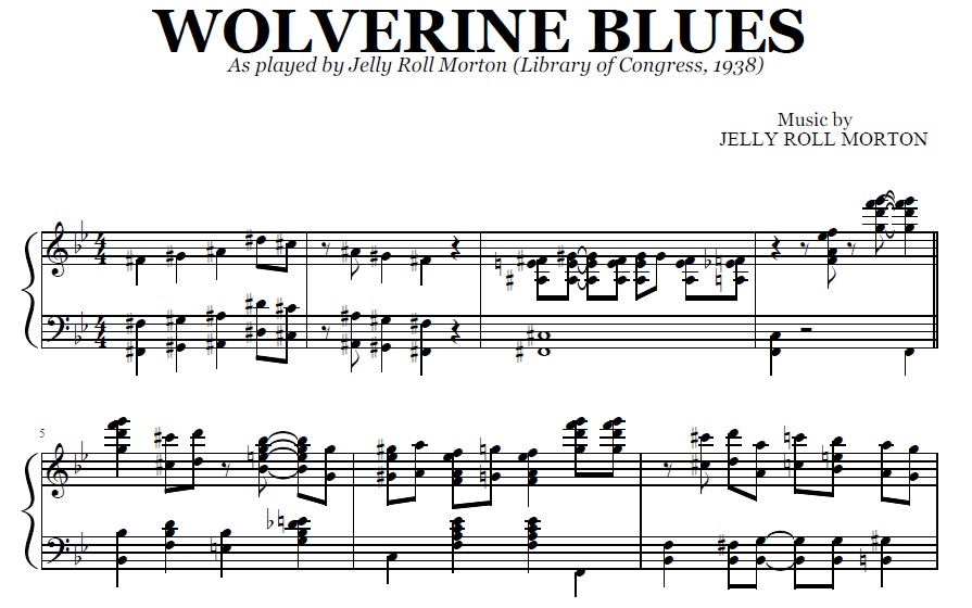 Jelly Roll Morton - Wolverine Blues (Congress Library)