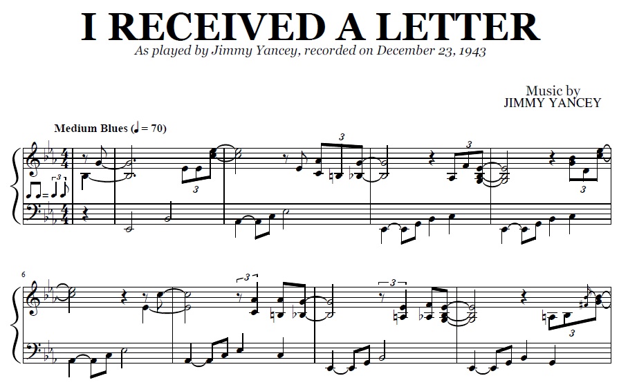Jimmy Yancey - I Received A Letter
