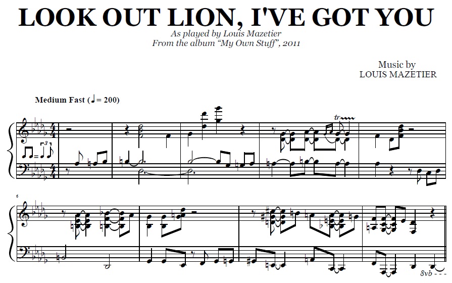 Louis Mazetier - Look Out Lion, I've Got You