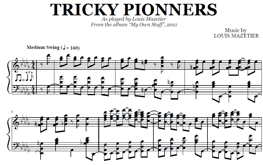The Tricky Pionners - Louis Mazetier (Sheet Music) | PDF Transcription