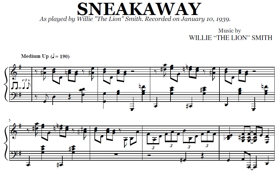 Willie "the Lion" Smith - Sneakaway